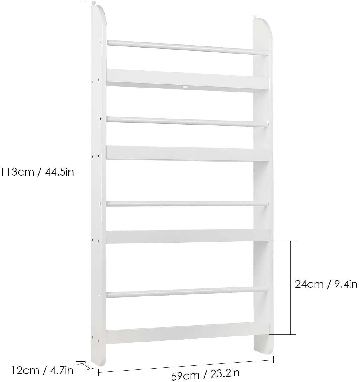 4-Tier Wall Mounted Bookshelf - Giggle Tots