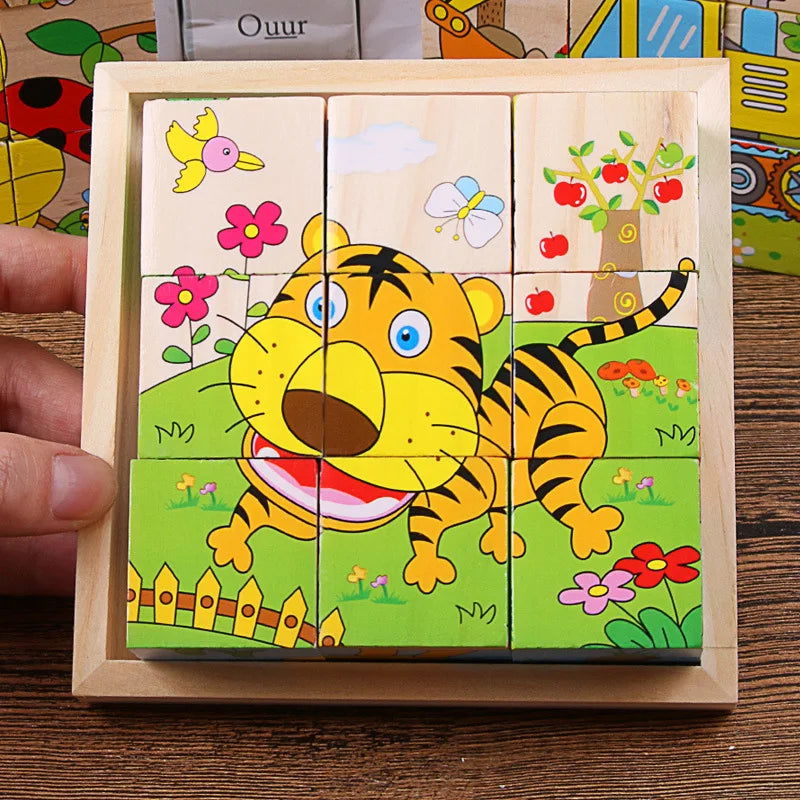 6-in-1 Wooden Puzzle Cubes - Giggle Tots