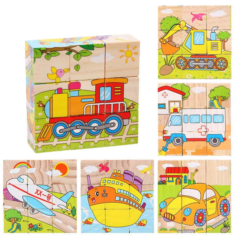 6-in-1 Wooden Puzzle Cubes - Giggle Tots