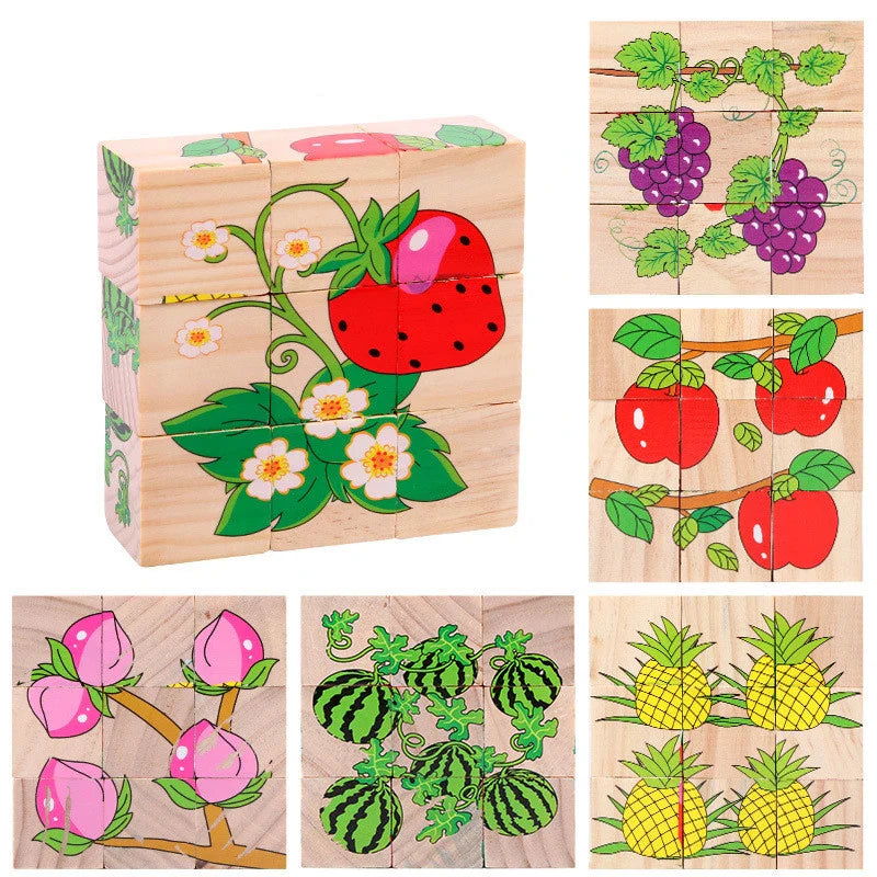 6-in-1 Wooden Puzzle Cubes - Giggle Tots