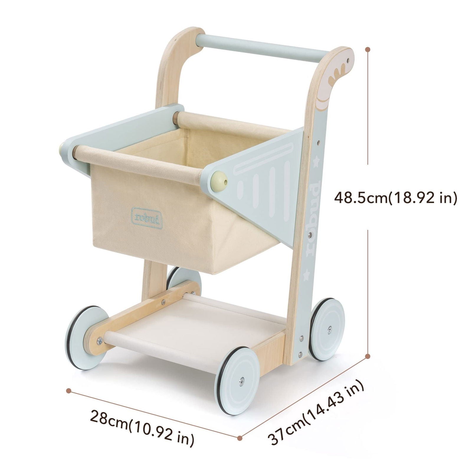 Baby Wooden Shopping Cart Toy - Giggle Tots