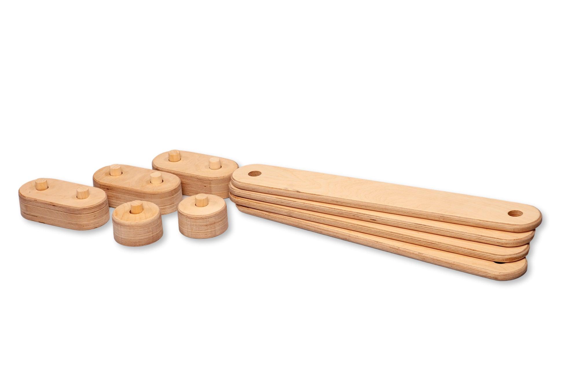 Wooden Balance Beam and Stepping Stones Set