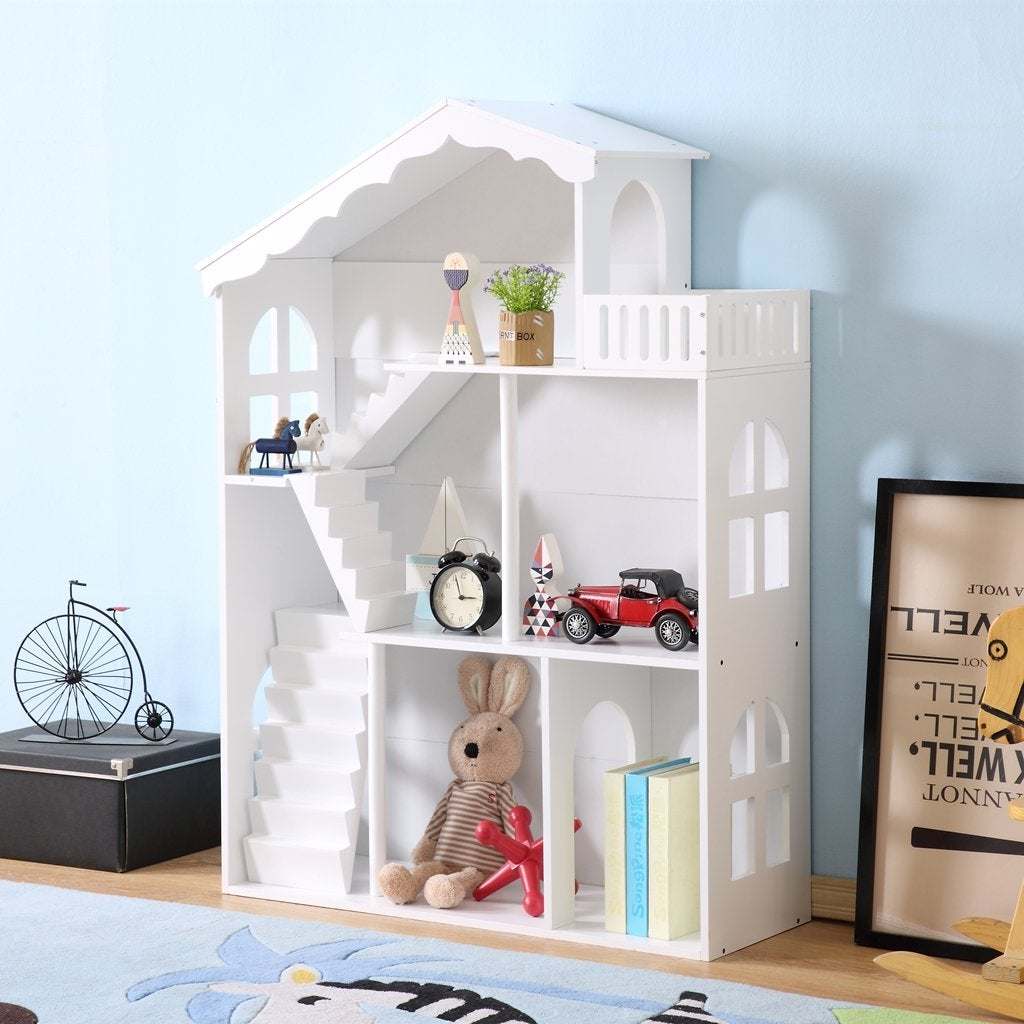 Kids Funnel Ella White Dollhouse Bookcase - Giggle Tots