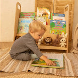 Montessori Wooden Bookshelf – Beige - Giggle Tots