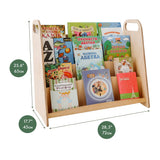 Montessori Wooden Bookshelf – Beige - Giggle Tots