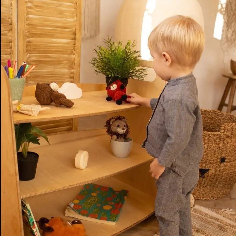 Montessori Wooden Toy Shelf - Giggle Tots