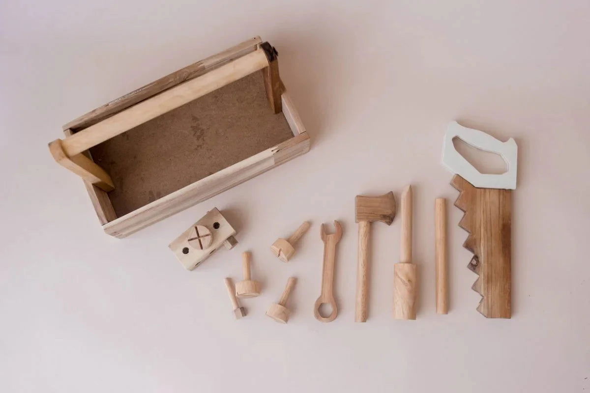 Natural Wooden Tool Set - Giggle Tots