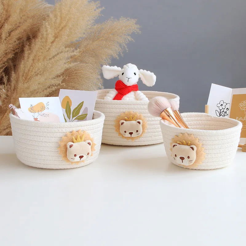 Round Cotton Rope Storage Basket - Giggle Tots