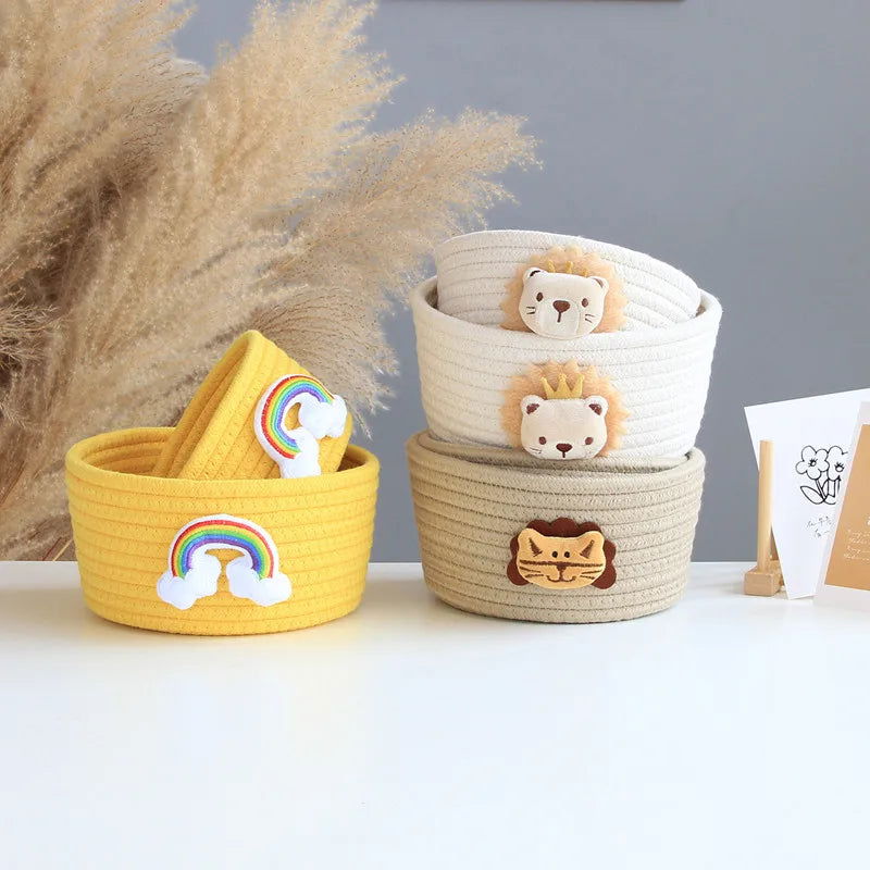 Round Cotton Rope Storage Basket - Giggle Tots