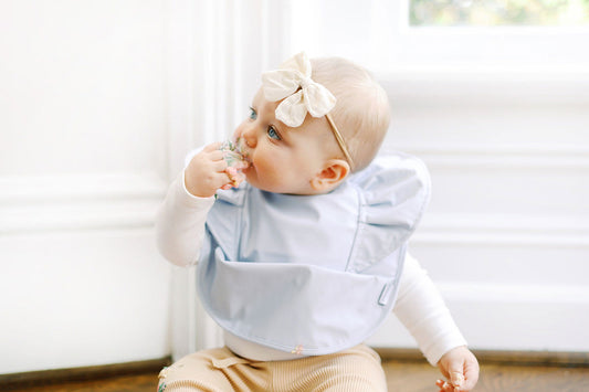 Sky Ruffle Angel Bib - Giggle Tots