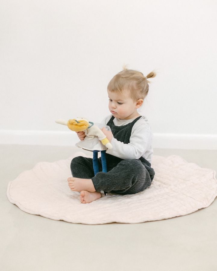 Stone Washed Linen Quilted Play Mat - Giggle Tots