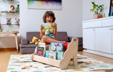 Wave Design Wooden Bookshelf - Giggle Tots