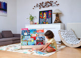 Wave Design Wooden Bookshelf - Giggle Tots