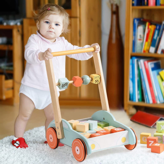 Wooden Baby Walker Push Toy - Giggle Tots