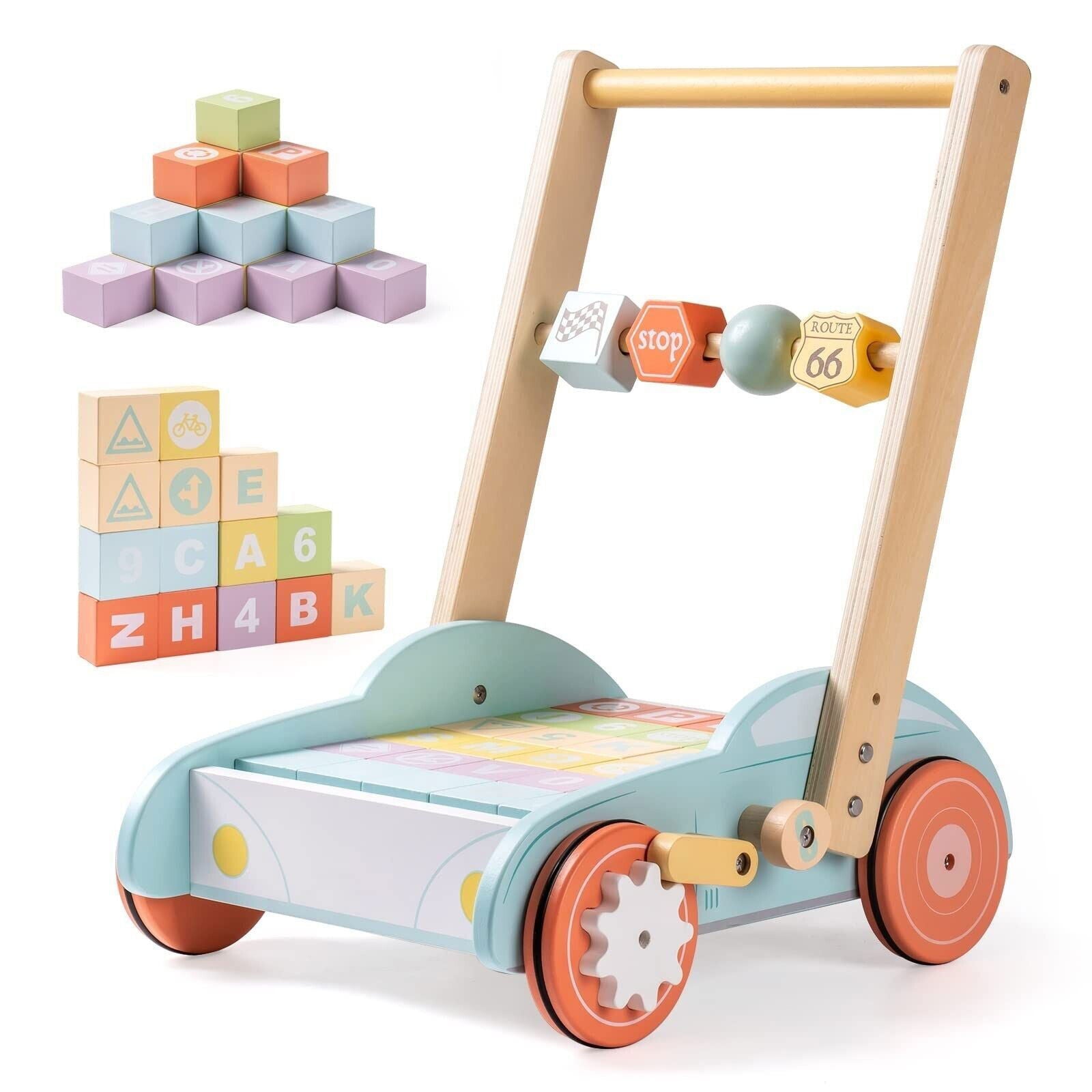 Wooden Baby Walker Push Toy - Giggle Tots