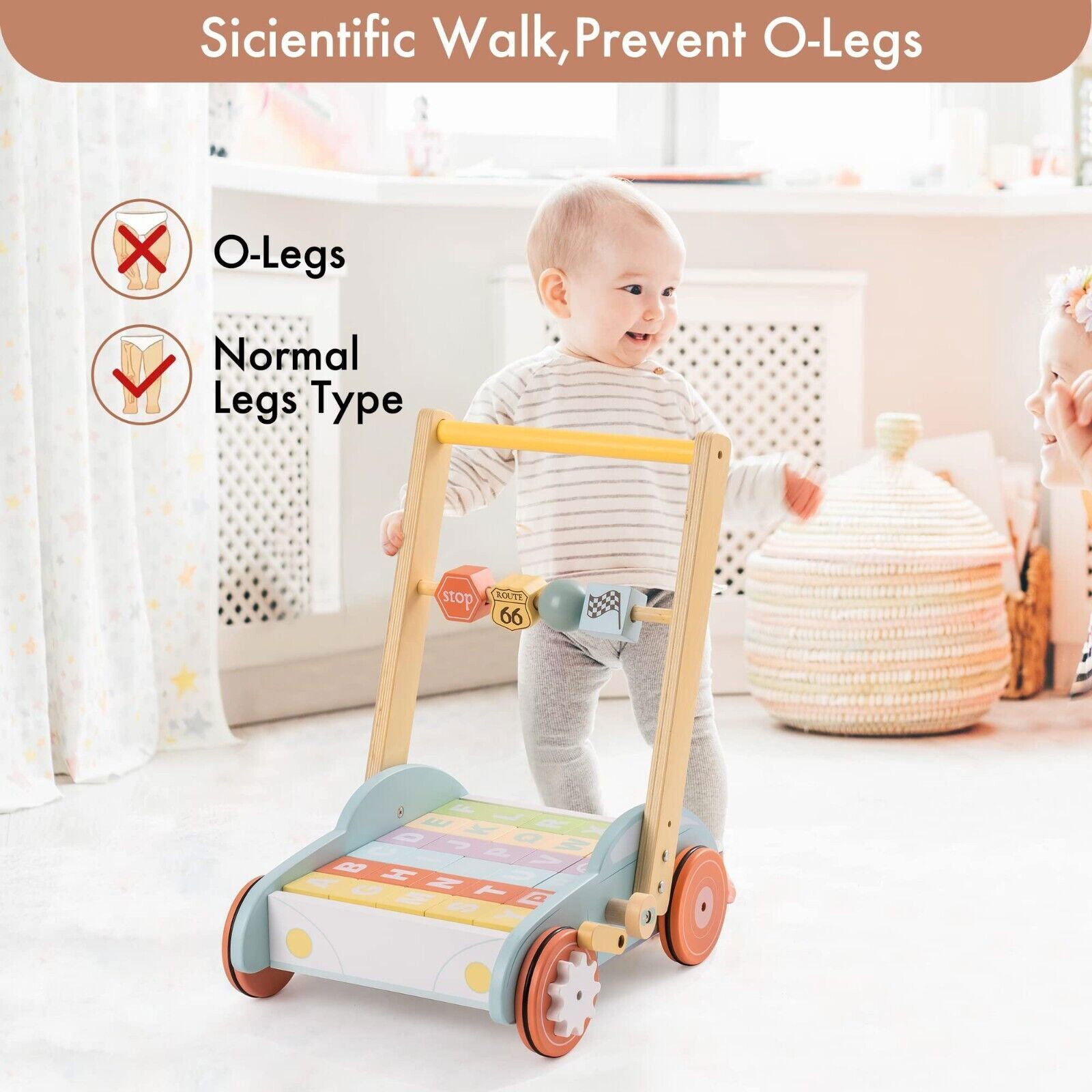 Wooden Baby Walker Push Toy - Giggle Tots