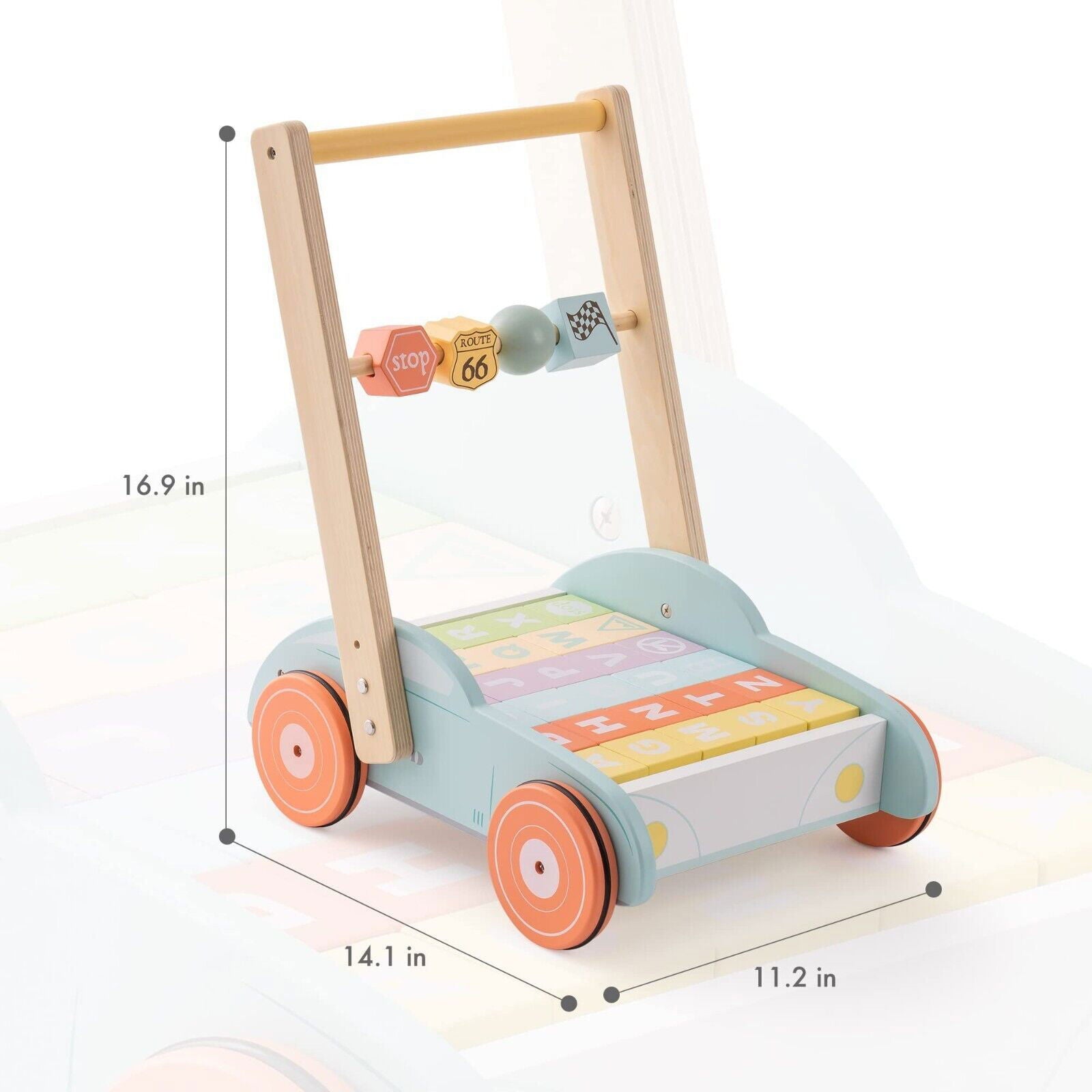 Wooden Baby Walker Push Toy - Giggle Tots