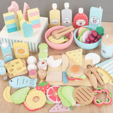 Wooden Pretend Play Food Set - Giggle Tots