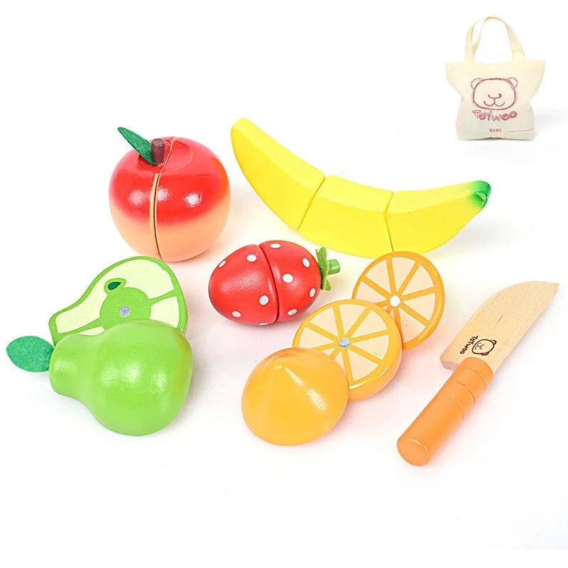 Wooden Pretend Play Food Set - Giggle Tots