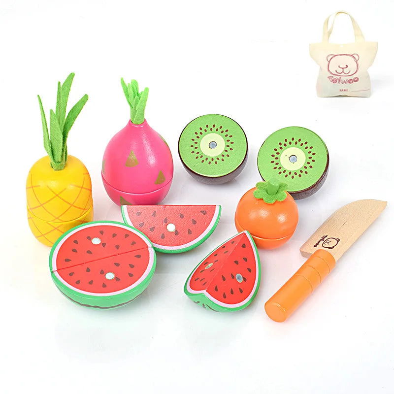 Wooden Pretend Play Food Set - Giggle Tots