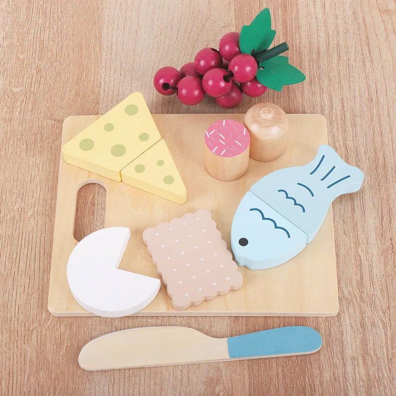 Wooden Pretend Play Food Set - Giggle Tots