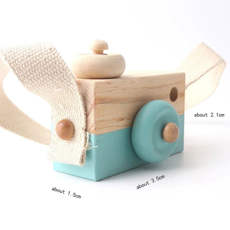 Wooden Toy Camera with Shoulder Strap - Giggle Tots