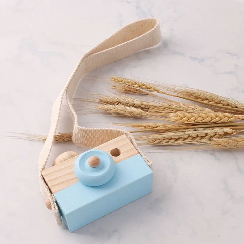 Wooden Toy Camera with Shoulder Strap - Giggle Tots