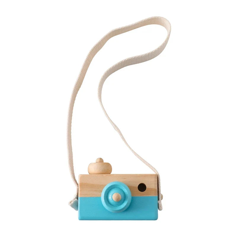 Wooden Toy Camera with Shoulder Strap - Giggle Tots