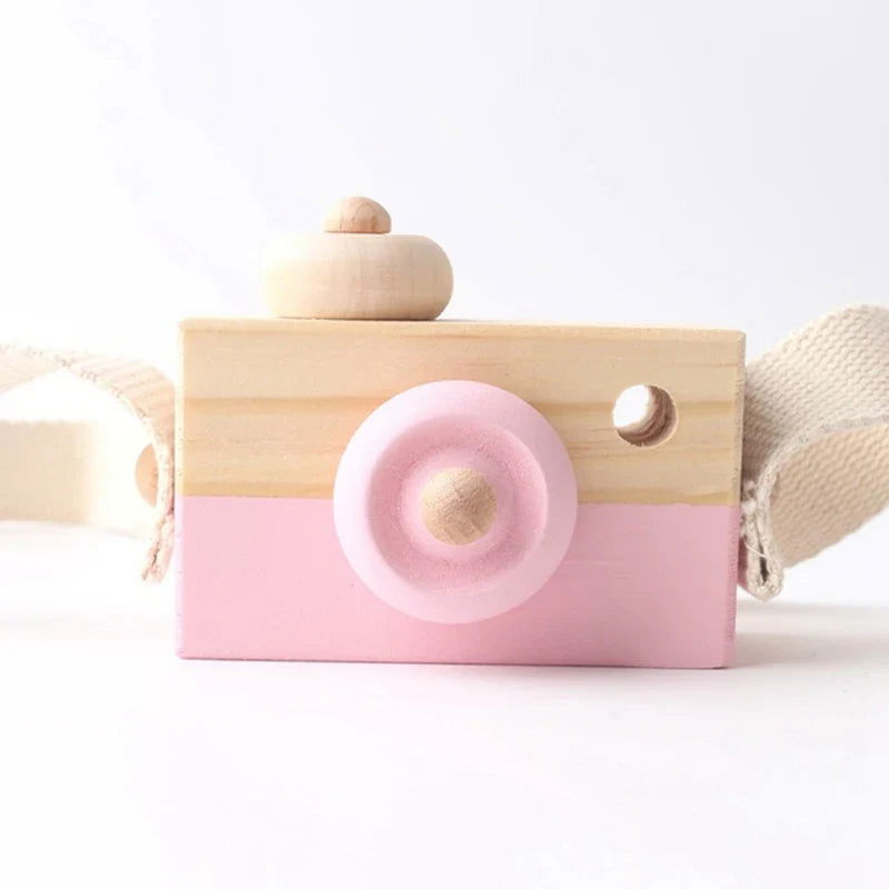 Wooden Toy Camera with Shoulder Strap - Giggle Tots