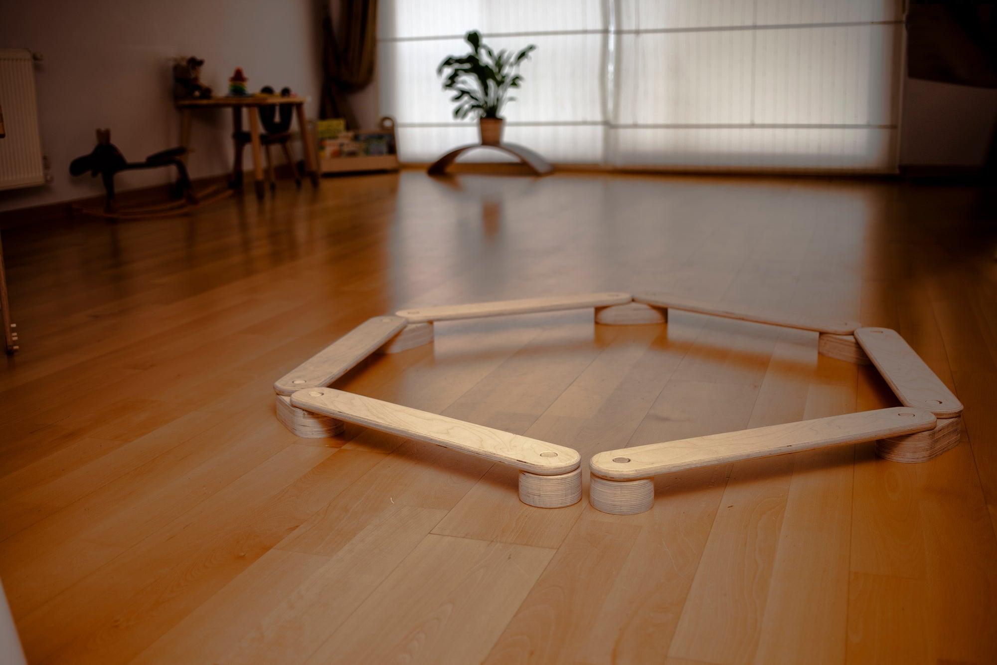 Wooden Balance Beam and Stepping Stones Set