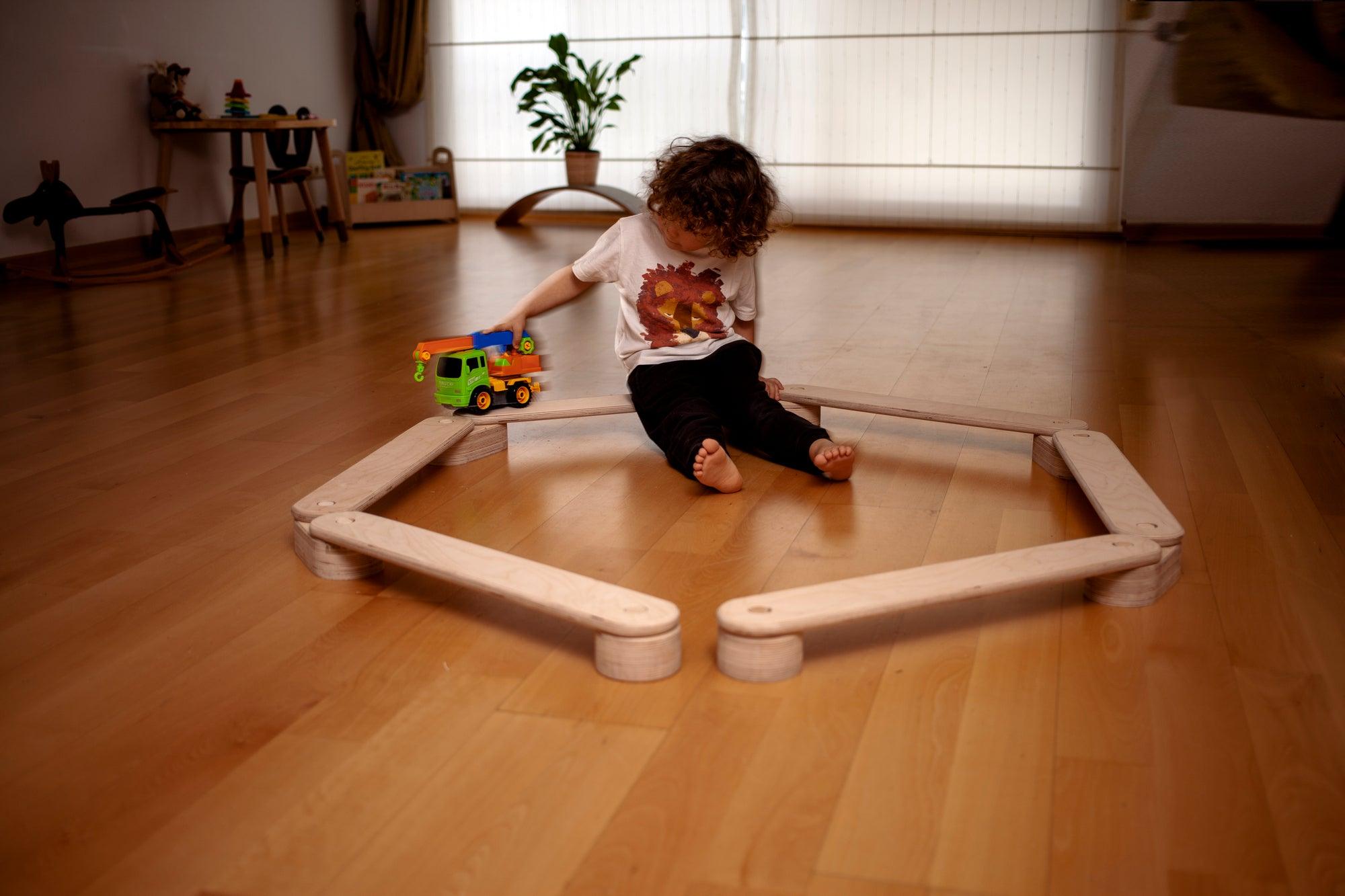 Wooden Balance Beam and Stepping Stones Set