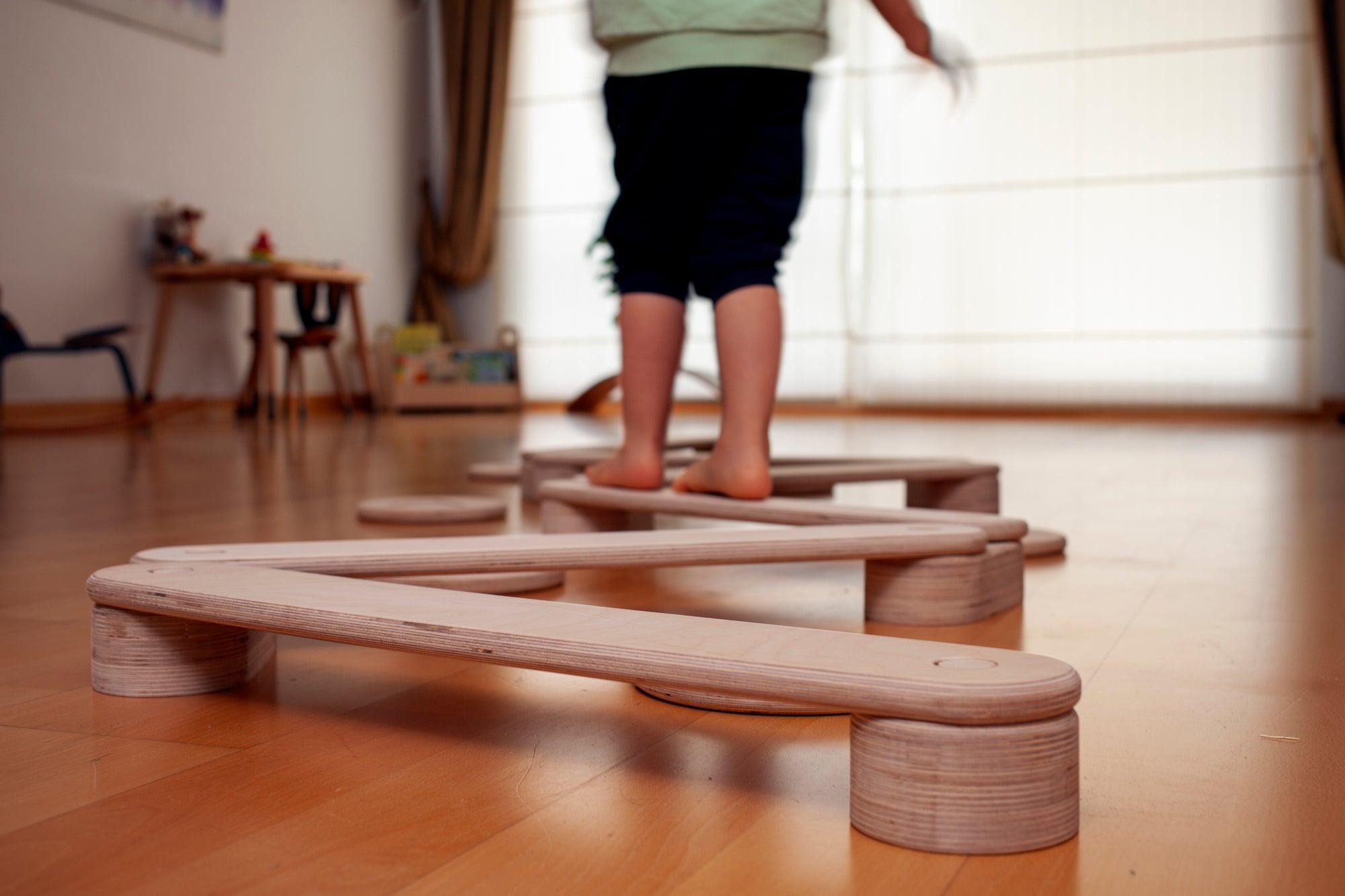 Wooden Balance Beam and Stepping Stones Set