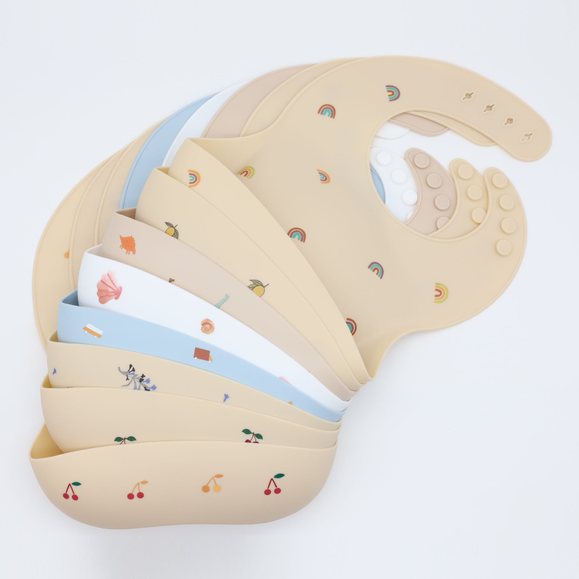 Printed Pattern Silicone Bibs